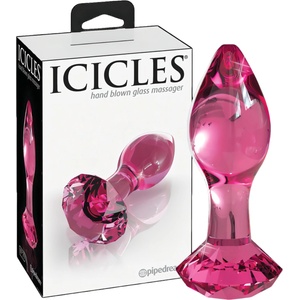 Icicles No. 79 - анален стъклен плъг конусовиден - розов - desirel