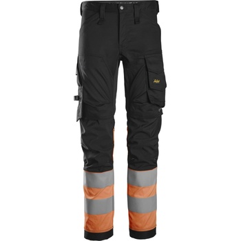 Snickers Workwear Kalhoty AllroundWork Stretch reflexní třída 1 černé/oranžové