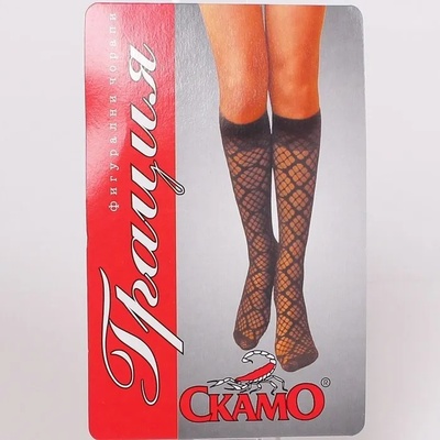 Фигурални 3/4 чорапи в маслинено зелен цвят