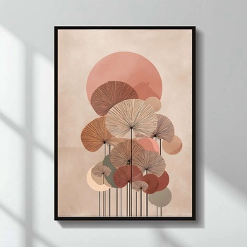 TopMebel " Pink Leaves" TopMebel картина в МДФ рамка 50x70cm