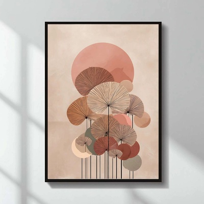 TopMebel Pink Leaves" painting in МДФ frame 50x70см
