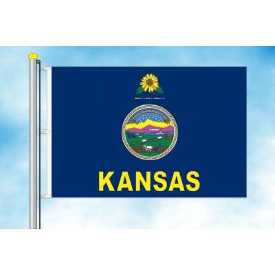 LIBEA, s.r.o. Kansas vlajka Rozměr: 30×45 cm, Uchycení: Karabiny na stožár