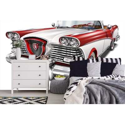 DIMEX ART Самозалепваща се флизелинова фототапета ретро спортна кола 375 x 250 см
