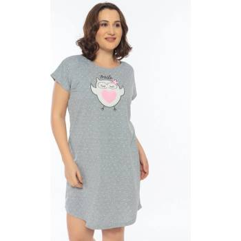 Макси нощница в светлосиво на точки със сова
