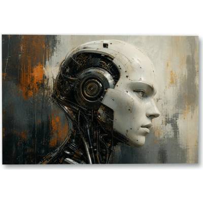 Plakát – Profil hlavy robota s odkrytým mechanismem 135 × 90 cm Bez rámu Ne Bez rámu