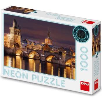 Dino - Puzzle Charles Bridge at night neon - 1 000 piese
