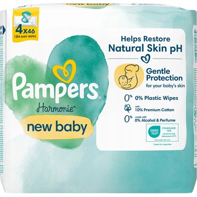 Pampers New Baby Dětské Čisticí Ubrousky 4 Balení = 200 Čisticích ubrousků