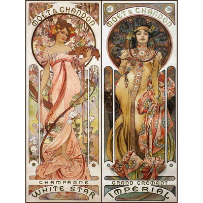 Obrazová reprodukce Moet & Chandon, Alfons Mucha, 30 × 40 cm