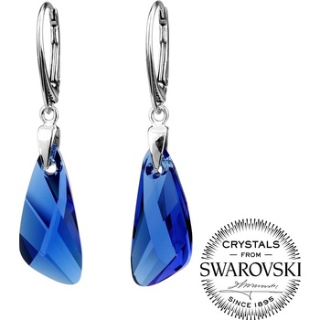 Swarovski Elements Náušnice strieborné Wing Capri Blue so LSW168E