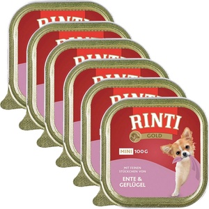 RINTI Ваничка Rinti Gold Mini Adult патица и пиле 6 x 100 г