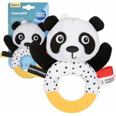Canpol babies Senzorická hračka s hryzátkom a hrkálkou Boo Panda