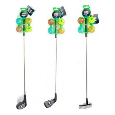 Golfová sada 1ks palica 60cm + 4ks loptička kov/plast