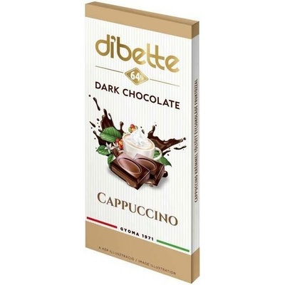 Diabette Choco Hořká s fruktózou plněná krémem s capucinovou příchutí 80 g