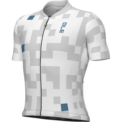 Alé Мъжка фланелка с къс ръкав за колоездене Alé Pragma Pixel S/S Jersey Cycling jersey - White - размер 4XL (056-3950-0419)