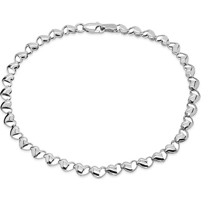 iZlato Forever Náramok z bieleho zlata dekorovaný srdiečkami 4mm IZ18881ANR