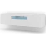 BIM Furniture ТВ шкаф aura 150 стоящ/окачен, бял мат, led (tvstaura150wmatled)