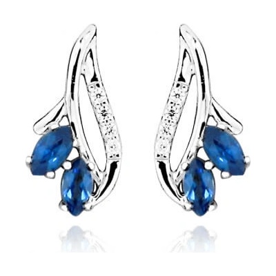 Silver Cat se zirkony a safírovým sklem SC386