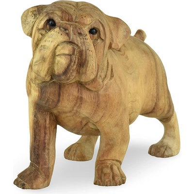 Dřevěná soška Bulldog 18 cm - varianta C