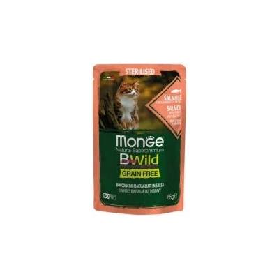 Monge BWild Cat Grain Free Sterilised Losos se zeleninou 85 g
