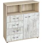 Bogdan Furniture G Скрин с четири чекмеджета и една врата Мебели Богдан модел bm-ava 14-1000, кристал със сонома - bogdanmebel