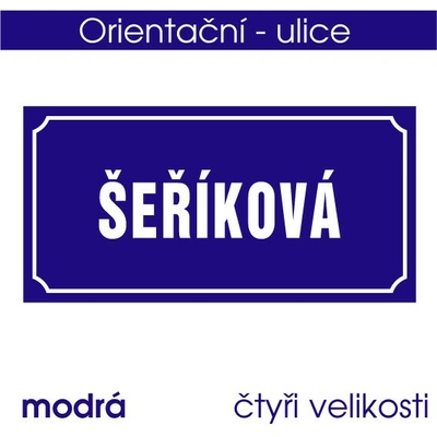 Cedule - orientační - modrá - Plast tl. 3 mm / 30x15 cm
