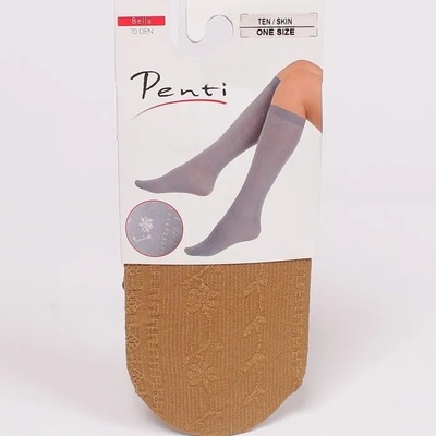 Фигурални 3/4 чорапи в бежов цвят 70 den