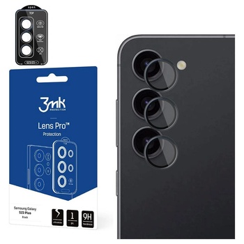 3mk Протектор за камера 3MK, Protection Pro, съвместим със Samsung Galaxy S23, Стъклен, Прозрачен, С черна рамка (5903108498401) (5903108498401)