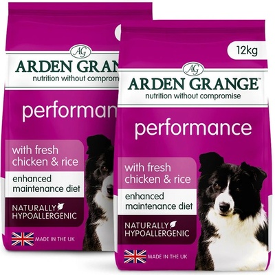Arden Grange Performance с прясно пиле и ориз 2 x 12 кг