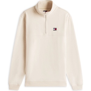 Tommy Hilfiger Mens Regular Badge 1/4 Zip Fleece - Ancient White