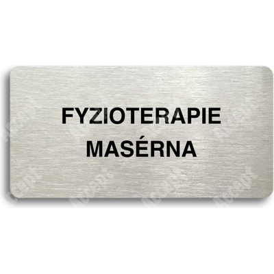 ACCEPT Piktogram FYZIOTERAPIE - MASÉRNA - stříbrná tabulka - černý tisk bez rámečku