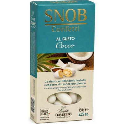 Confetti Snob Coco dražé v bielej čokoláde, kokos Crispo 150 g