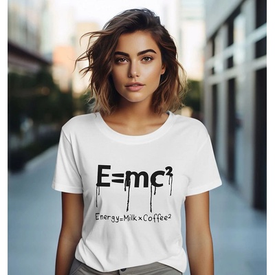 Bullshirt.sk Dámske tričko Einstein Coffee Biela