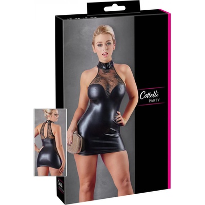 Cottelli Collection Lesklé minišaty s krajkou – Zboží Dáma