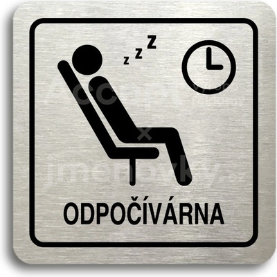 ACCEPT Piktogram odpočívárna IV - stříbrná tabulka - černý tisk