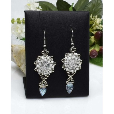Mijabijoux Elegantní šité náušnice s práskaným křišťálem MB00495