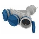 Kelia KEL Plug trimmer 3-socket with/u 16A 250V IP54 grey/blue GN-X3/54 W-01153