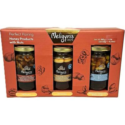 Medová dárková sada "Ořechy v medu" 3 x 120 g, Meligyris