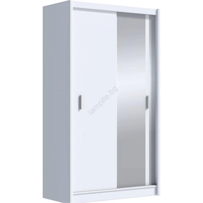 EMS Гардероб с огледало SABRINA 150x215 см, бял (MT0033)