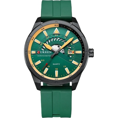 Curren Мъжки часовник Curren Knout, Силиконова каишка, Зелен (CURREN-8421-GREEN)