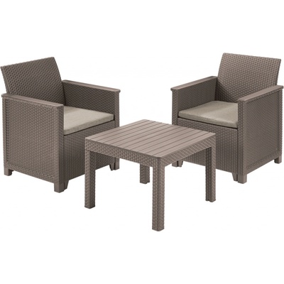 KETER EMMA BALCONY SET SMOOTH ARMS WITH CLASSIC TABLE cappuccino/piesková (246122)