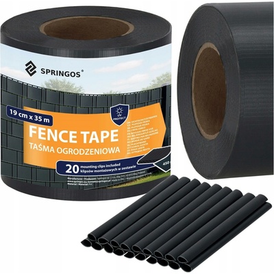Stínící plotová páska 19cm x 35m, antracitová SPRINGOS FN0001