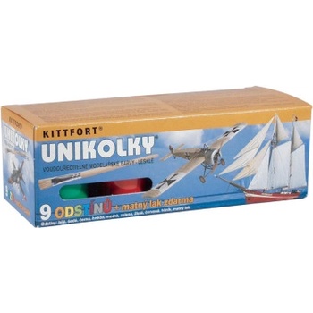 Teddies Unikolky modelářské barvy sada 9 barev + matný lak zdarma v krabičce