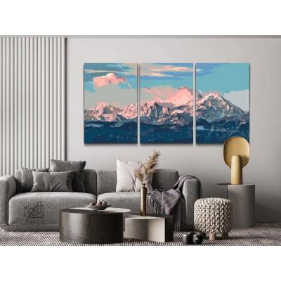 Vymalujsisamcz Malování podle čísel Alpy pod rouškou slunce sada 3ks Velikost 3ks 40 x 60 cm Rámování Pouze srolované plátno