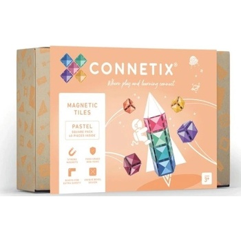 Connetix Pastel Square Pack 40 ks