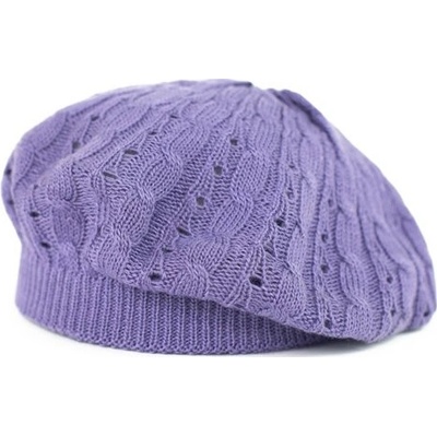 Dámský romantický baret Ažur levandulový