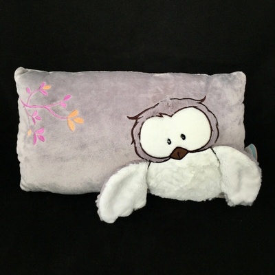 NICI Germany Detský vankúš so zvieratkom šedý sova 45x25