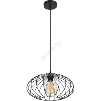 Image 1 of HEXE Пендел CORRINI 1xE27/60W/230V Ø 34 см черен/прозрачен (HX0183)