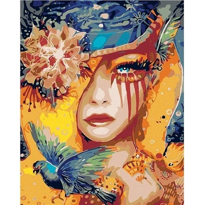 zuty Malování podle čísel Ptačí žena 40 x 50 cm vypnuté plátno na rám