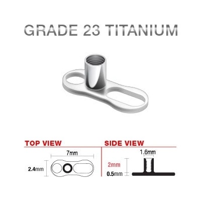 Šperky Eshop Podkožní titanový implantát microdermal 2 dírky S45.25