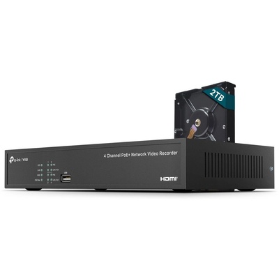 TP-Link VIGI NVR1004H-4P-2TB Черен (VIGI NVR1004H-4P-2TB)